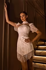 Neva Dantel İşlemeli Püskül Detaylı İki Parçalı Gelinlik - Mediha Cambaz Bridal