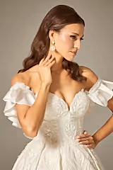 New ZB Saten M-Kalp Yaka Prenses Model Gelinlik - Mediha Cambaz Bridal