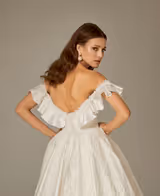New ZB Saten M-Kalp Yaka Prenses Model Gelinlik - Mediha Cambaz Bridal