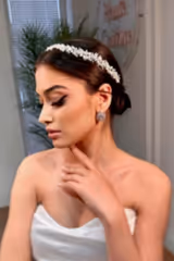 Nora Zirkon Taşlı İncili Gelin Saç Aksesuarı - Mediha Cambaz Bridal