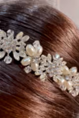 Nora Zirkon Taşlı İncili Gelin Saç Aksesuarı - Mediha Cambaz Bridal