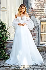 Nova Drapeli Balon Kol A Kesim Gelinlik - Mediha Cambaz Bridal