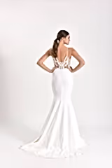Orion Saten Dantel Askılı Balık Gelinlik - Mediha Cambaz Bridal