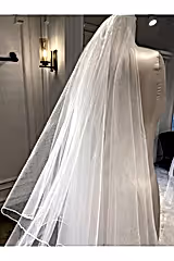 Orta Boy Kloş Pikolu Hayal Tül Kırık Beyaz Duvak 120 cm - Mediha Cambaz Bridal