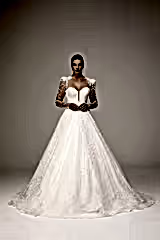 Palermo İşlemeli Dantel Prenses Model Gelinlik - Mediha Cambaz Bridal