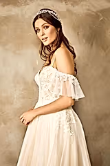 Paradise Dantel Tül Vintage A Kesim Gelinlik - Mediha Cambaz Bridal