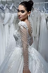Pavia Kalp Yaka Dantel Prenses Model Gelinlik - Mediha Cambaz Bridal