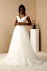 Pearl Drapeli V Yaka Helen A Kesim Gelinlik - Mediha Cambaz Bridal
