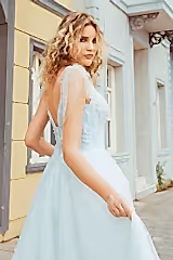 Pearly M Yaka İpek Güpür A Kesim Gelinlik - Mediha Cambaz Bridal