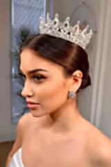 Phobe Tam Tur Zirkon Taşlı Gelin Tacı - Mediha Cambaz Bridal