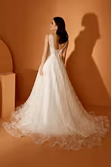 Pinkly Özel Minik Baskılı Tül A Kesim Gelinlik - Mediha Cambaz Bridal