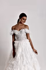 Puppis Çiçek Dantel Prenses Model Gelinlik - Mediha Cambaz Bridal