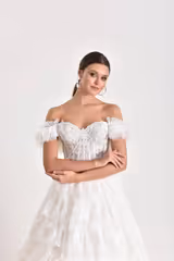 Puppis Çiçek Dantel Prenses Model Gelinlik - Mediha Cambaz Bridal