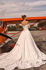 Ragetti Fransız Dantelli Havuz Yaka A Kesim Gelinlik - Mediha Cambaz Bridal