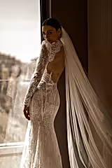 Ravi Fransız Dantelli Uzun Kollu Balık Gelinlik - Mediha Cambaz Bridal