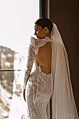 Ravi Fransız Dantelli Uzun Kollu Balık Gelinlik - Mediha Cambaz Bridal