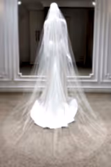 Rein Kırık Beyaz Taraklı Uzun Hayal Tül Duvak - Mediha Cambaz Bridal