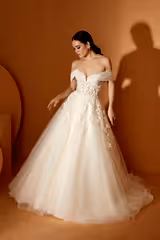 Retro Çiçek Dantel Tül A Kesim Gelinlik - Mediha Cambaz Bridal
