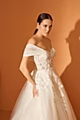 Retro Çiçek Dantel Tül A Kesim Gelinlik - Mediha Cambaz Bridal