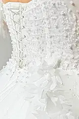 Serena İnci Detaylı Üç Boyut Dantelli A Kesim Gelinlik - Mediha Cambaz Bridal