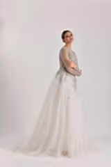 Silverstone Gri Dantelli A Kesim Gelinlik - Mediha Cambaz Bridal