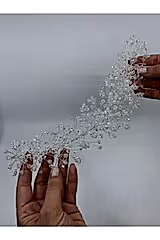 Sıra Taşlı Nikahlık Taç Saç Aksesuarı - Mediha Cambaz Bridal