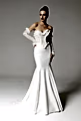 Swann Fransız Dantel Korsajlı İki Parça Balık Gelinlik - Mediha Cambaz Bridal