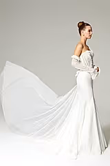 Swann Fransız Dantel Korsajlı İki Parça Balık Gelinlik - Mediha Cambaz Bridal