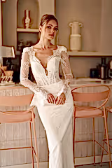 Tamara Fransız Dantelli İki Parça Balık Gelinlik - Mediha Cambaz Bridal