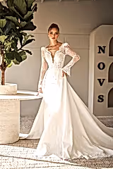Tamara Fransız Dantelli İki Parça Balık Gelinlik - Mediha Cambaz Bridal