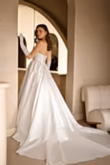 Turner Swarovsksi İşlemeli Saten A Kesim Gelinlik - Mediha Cambaz Bridal