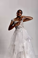 Tute Üç Boyutlu Dantel A Kesim Gelinlik - Mediha Cambaz Bridal
