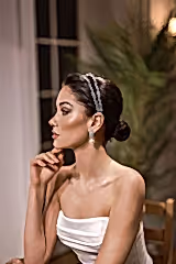 Vicker Işıltılı İki Sıra Zarif Gelin Saç Aksesuarı - Mediha Cambaz Bridal
