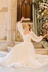 Viktorya Uzun Balon Kollu Helenistik Gelinlik - Mediha Cambaz Bridal
