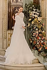 Viktorya Uzun Balon Kollu Helenistik Gelinlik - Mediha Cambaz Bridal