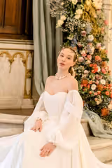 Viktorya Uzun Balon Kollu Helenistik Gelinlik - Mediha Cambaz Bridal