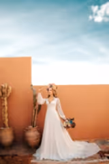 Vivian Şifon Prenses Yaka A Kesim Gelinlik - Mediha Cambaz Bridal