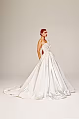 Wanda Saten Straplez Prenses Model Gelinlik - Mediha Cambaz Bridal