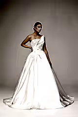 Wanda Saten Straplez Prenses Model Gelinlik - Mediha Cambaz Bridal