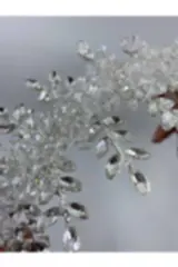 Yaprak Taşlı Ortası Kristalli Saç Aksesuarı - Mediha Cambaz Bridal