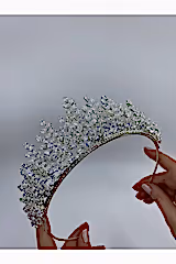 Zirkon Asimetrik Taşlı Yüksek Gelin Saç Aksesuarı - Mediha Cambaz Bridal