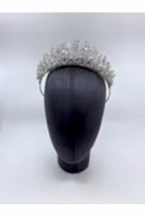 Zirkon Asimetrik Taşlı Yüksek Gelin Saç Aksesuarı - Mediha Cambaz Bridal