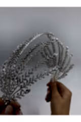 Zirkon Taş Zarif Yaprak Desenli Taç - Mediha Cambaz Bridal