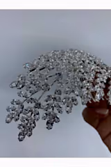 Zirkon Taşlı Dallı Gümüş İkili Saç Aksesuarı - Mediha Cambaz Bridal