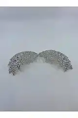 Zirkon Taşlı Dallı Gümüş İkili Saç Aksesuarı - Mediha Cambaz Bridal