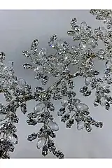 Zirkon ve Damla Kristalli Yaprak Desenli Telli Saç Aksesuarı - Mediha Cambaz Bridal